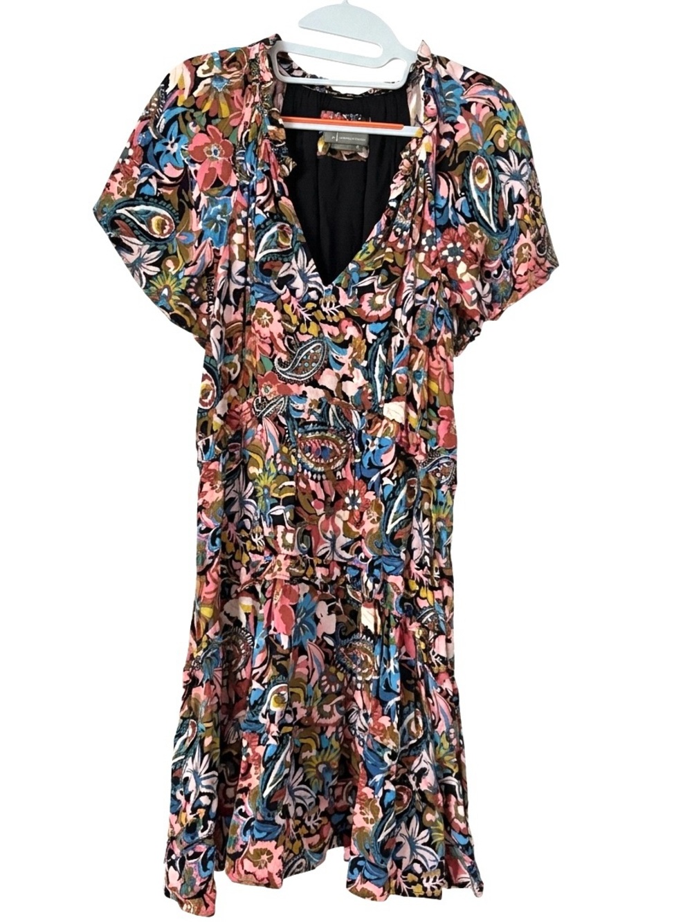 By Anthropologie Robin Tiered Mini Dress in Peach - Picture 2 of 4